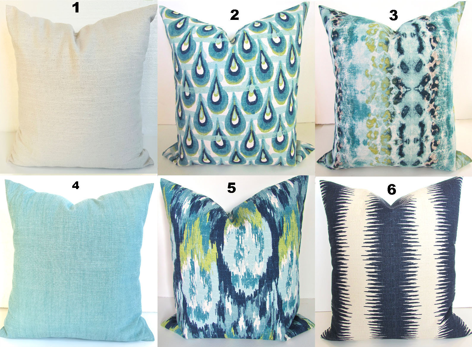Pillow Grey Green Turquoise Etsy Singapore