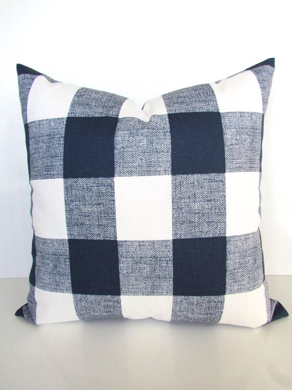 blue buffalo check throw pillows