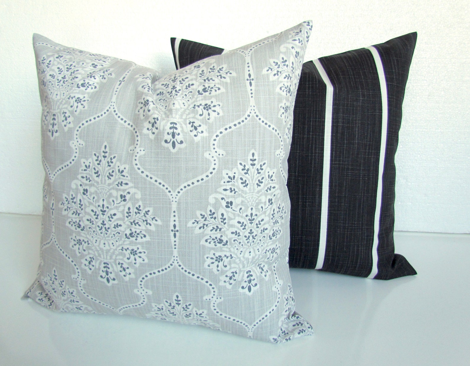 GRAY PILLOWS Charcoal GREY Pillow Covers French Gray Black Etsy