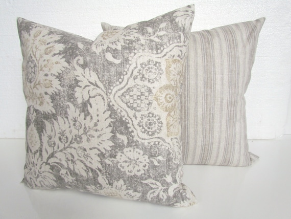 GRAY PILLOWS GREY Throw Pillow Covers GRAY PILLOWS TAN Throw Pillow Covers