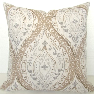 TAN PILLOWS Tan Pillow Covers Gray & Tan Pillow Covers Tan Gray Pillows Tan Pillow 16 18x18 20 All Sizes