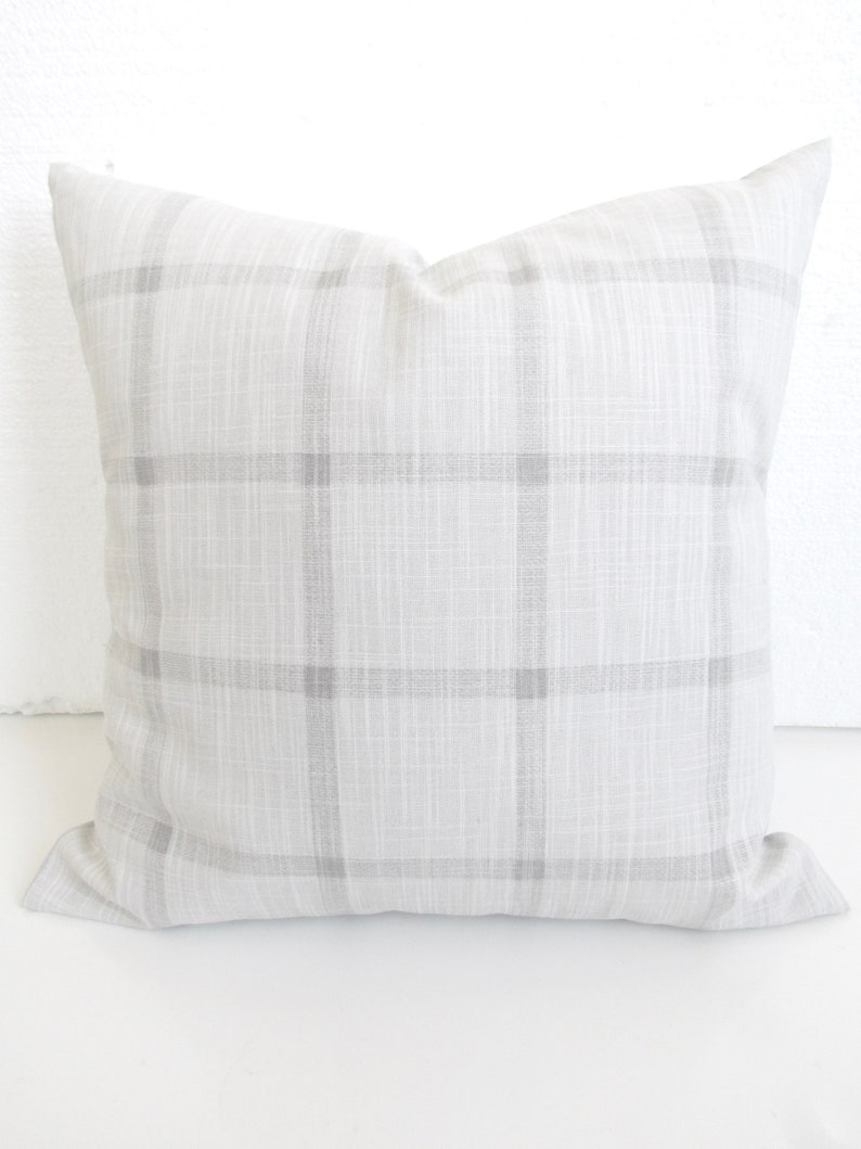 Gray Buffalo Check PILLOW Covers Gray Throw Pillows Grey Etsy