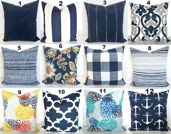 navy blue accent pillows