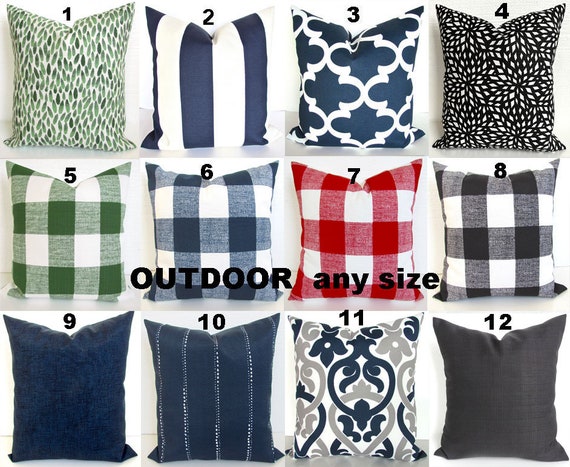 Black Buffalo Check OUTDOOR PILLOWS Green Buffalo Check Outdoor Throw Pillow Covers Blue Outdoor Pillows Red Buffalo 16 18 20x20 All Sizes Etsy Canada