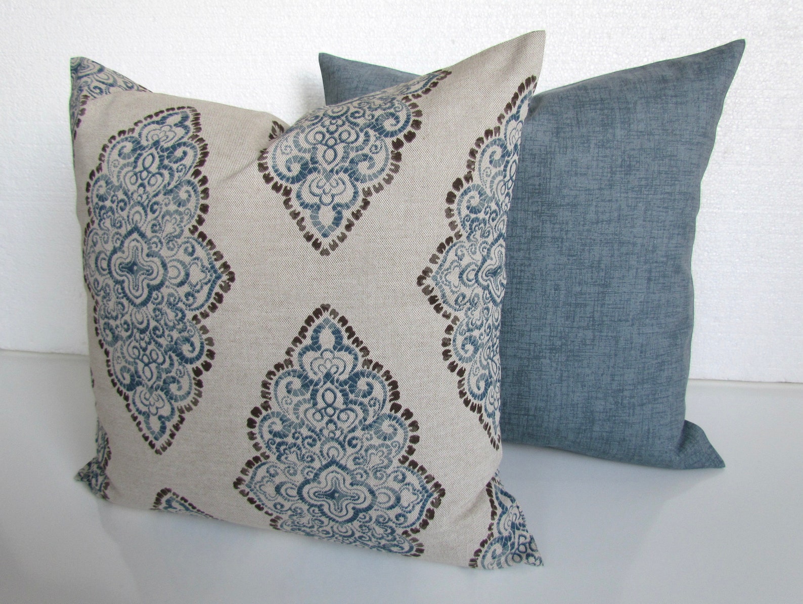 DENIM BLUE THROW Pillows Dark Blue Throw Pillow Covers Navy Etsy