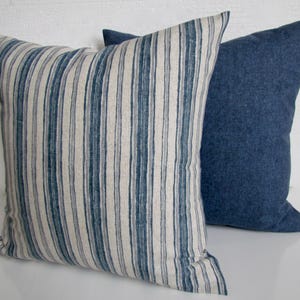 NAVY BLUE PILLOW Covers Dark Blue Throw Pillows All Sizes 24x24 26x26 Euro Shams image 9