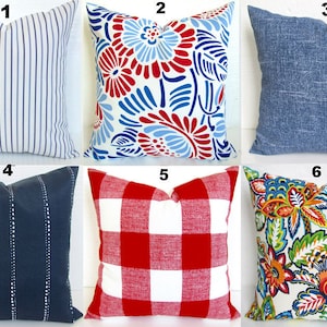 RED OUTDOOR PILLOWS Blue Outdoor Throw Pillow Covers Orange  Green Indoor Outdoor Pillow Covers Coastal Red Pillows .All Sizes