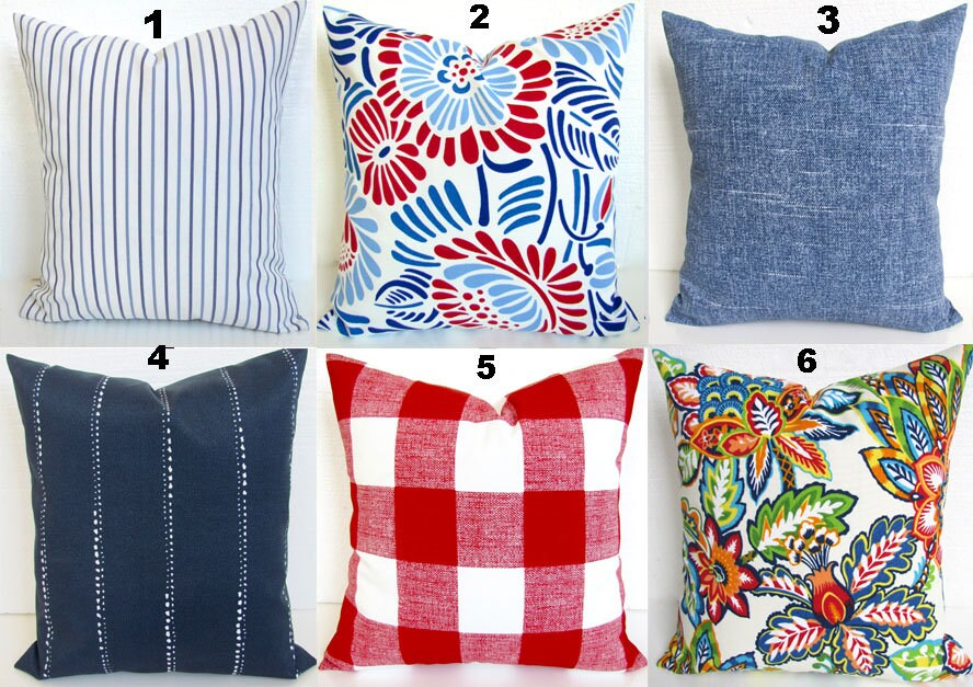 RED OUTDOOR PILLOWS Blue Outdoor Throw Pillow Covers Orange Green Indoor Outdoor Pillow Covers Coastal Red Pillows .all Sizes Etsy Canada