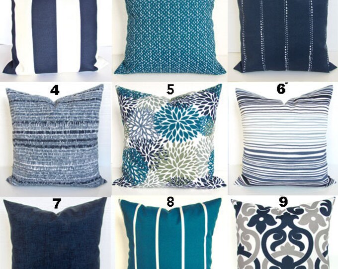 TEAL PILLOWS Teal Outdoor Pillows Teal Pillow Covers Blue Etsy