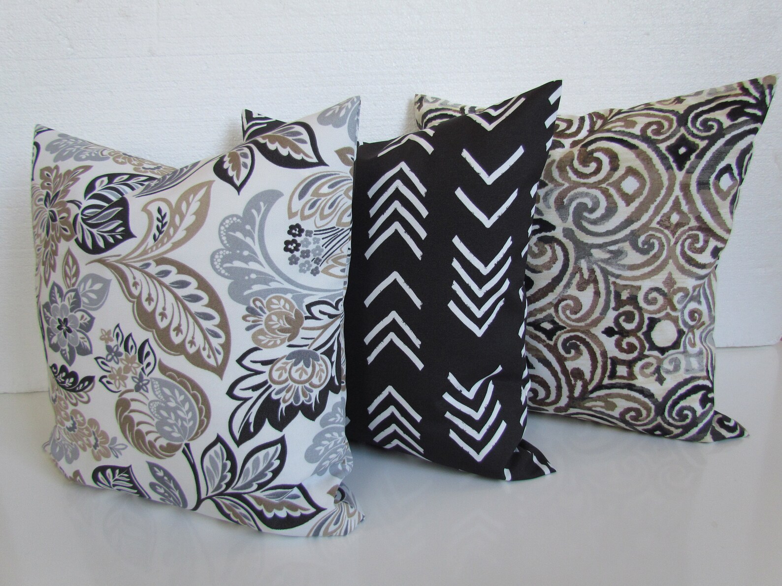 Gray Outdoor Pillows Black Outdoor Throw Pillow Covers Tan Etsy
