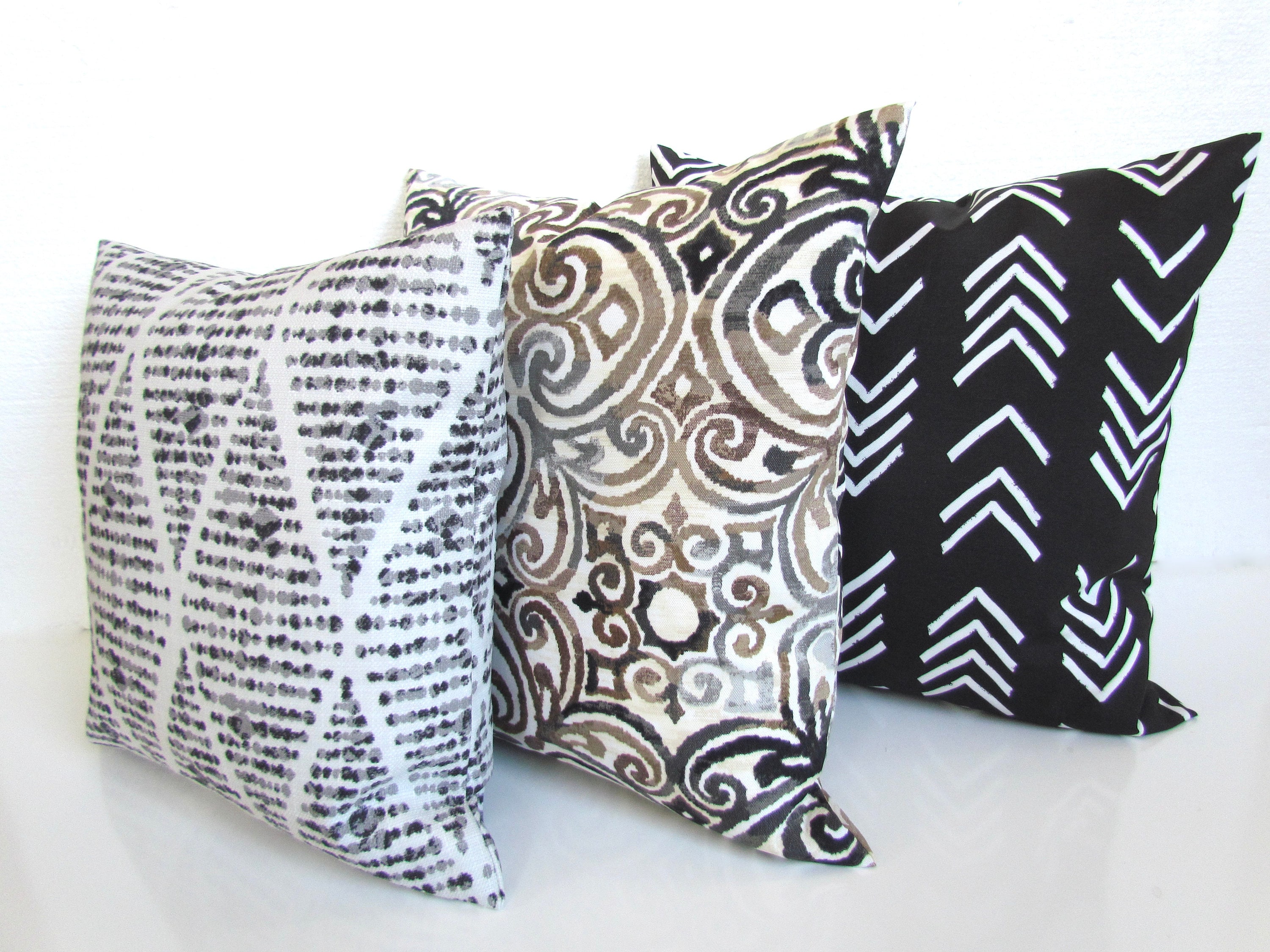 Black Outdoor Pillows Gray Outdoor Throw Pillow Covers Charcoal