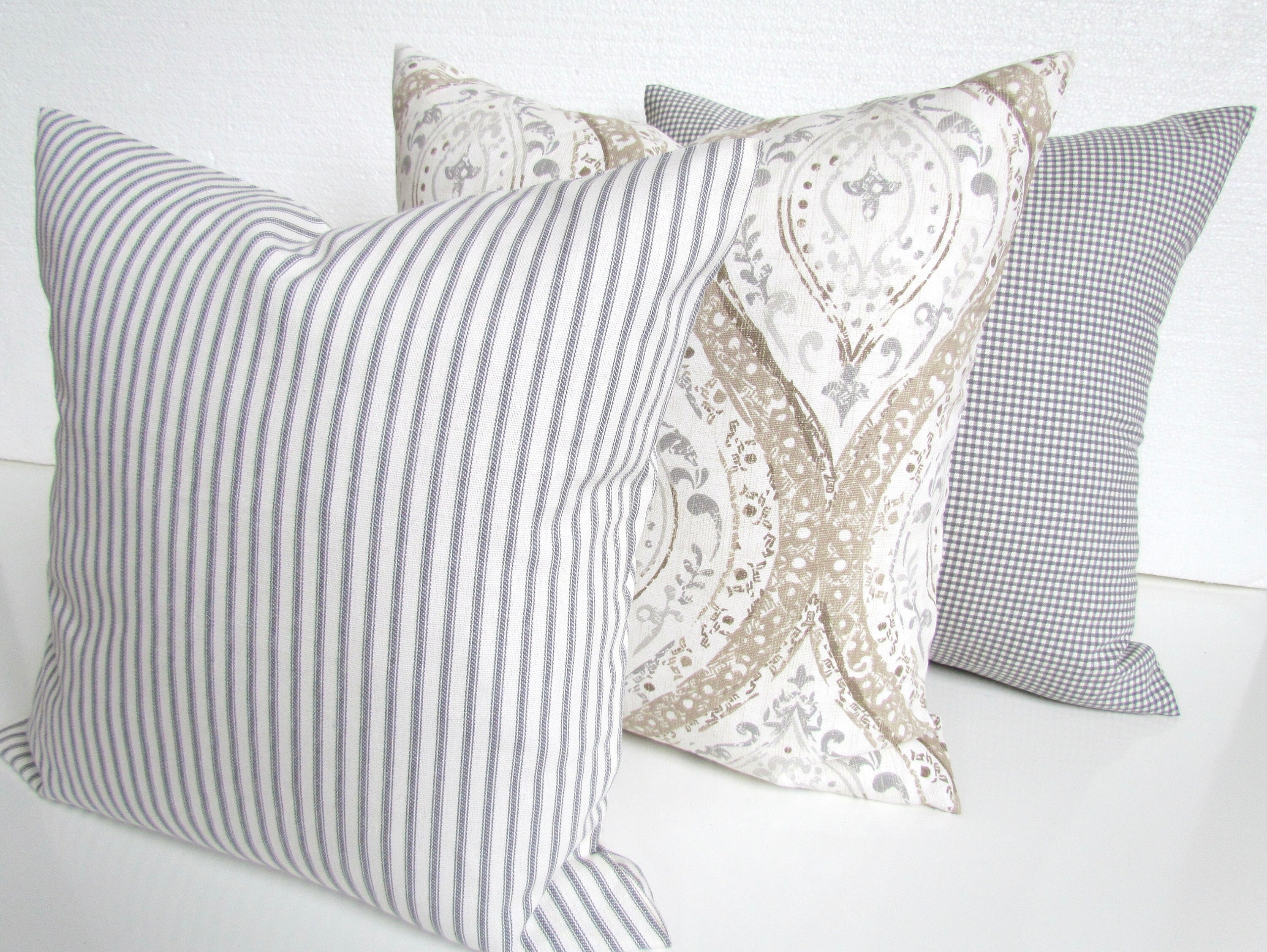 Grey and tan pillow covers deals