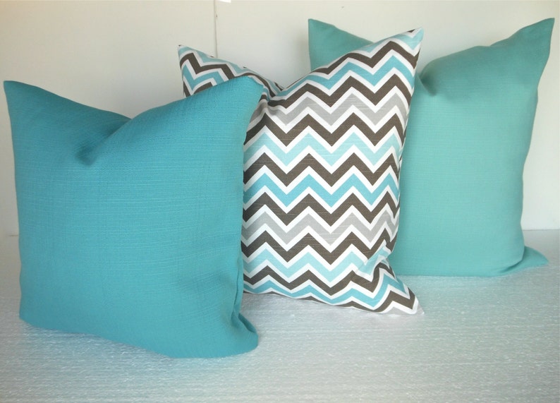 TEAL Pillows Solid TURQUOISE OUTDOOR Throw Pillow Covers Solid Etsy