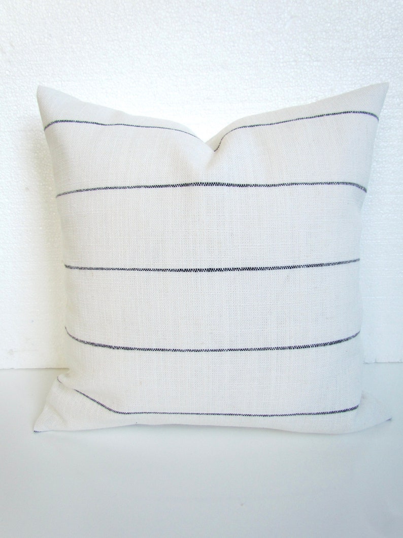 FARMHOUSE PILLOWS Black Ticking Stripe Throw Pillows Farm Etsy