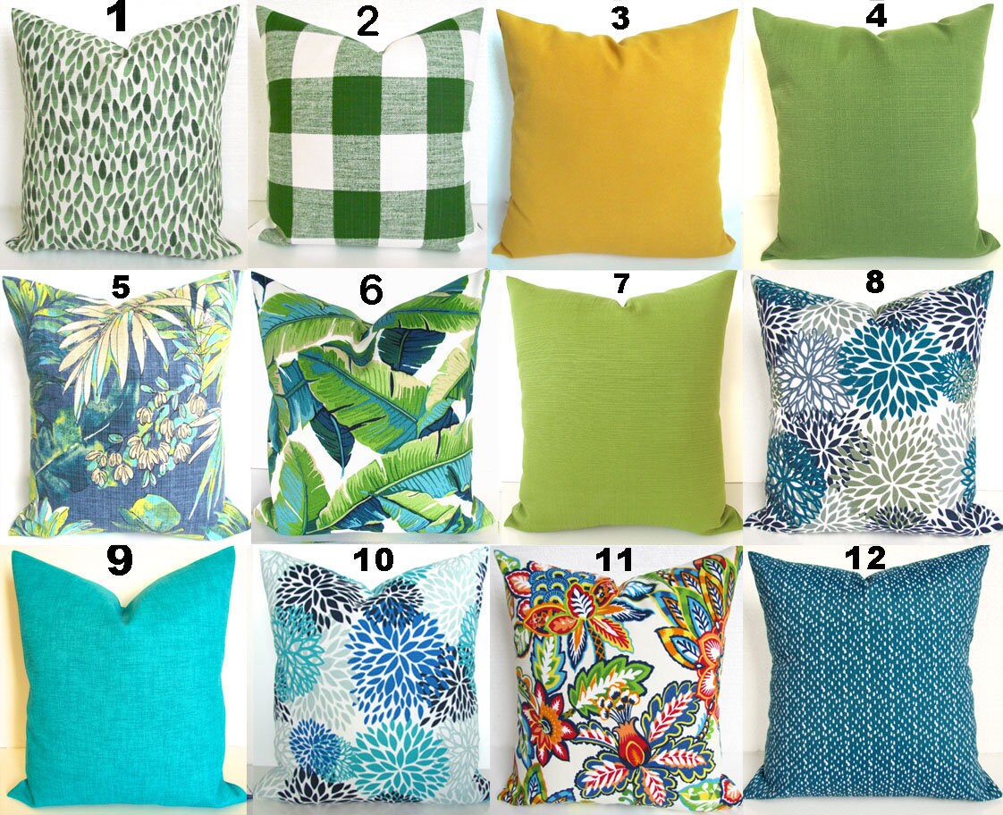 lime green outdoor lumbar pillows