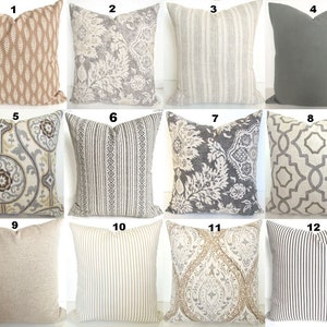 TAN PILLOWS GRAY Pillow Covers Grey Pillows Grey Throw Pillow Covers Blush Pillow Covers Tan & Grey Pillows 16 18x18 20 All Sizes Home Decor