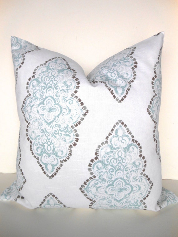 Blue Pillows Blue Pillow Covers Gray Decorative Throw Pillows Etsy