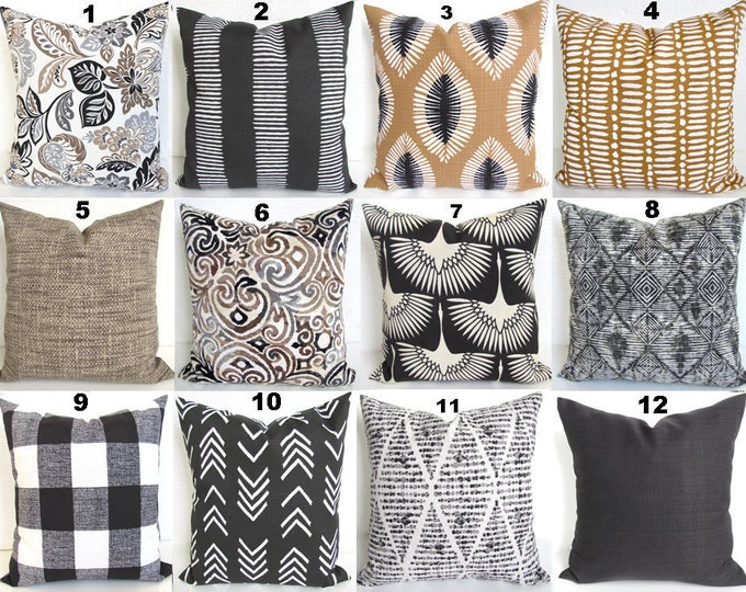 Black Outdoor Pillows Gray Outdoor Throw Pillow Covers Charcoal Outdoor