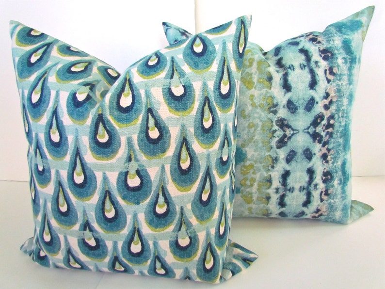 TEAL BLUE PILLOW Cover Blue Decorative Throw Pillows Teal Navy Etsy