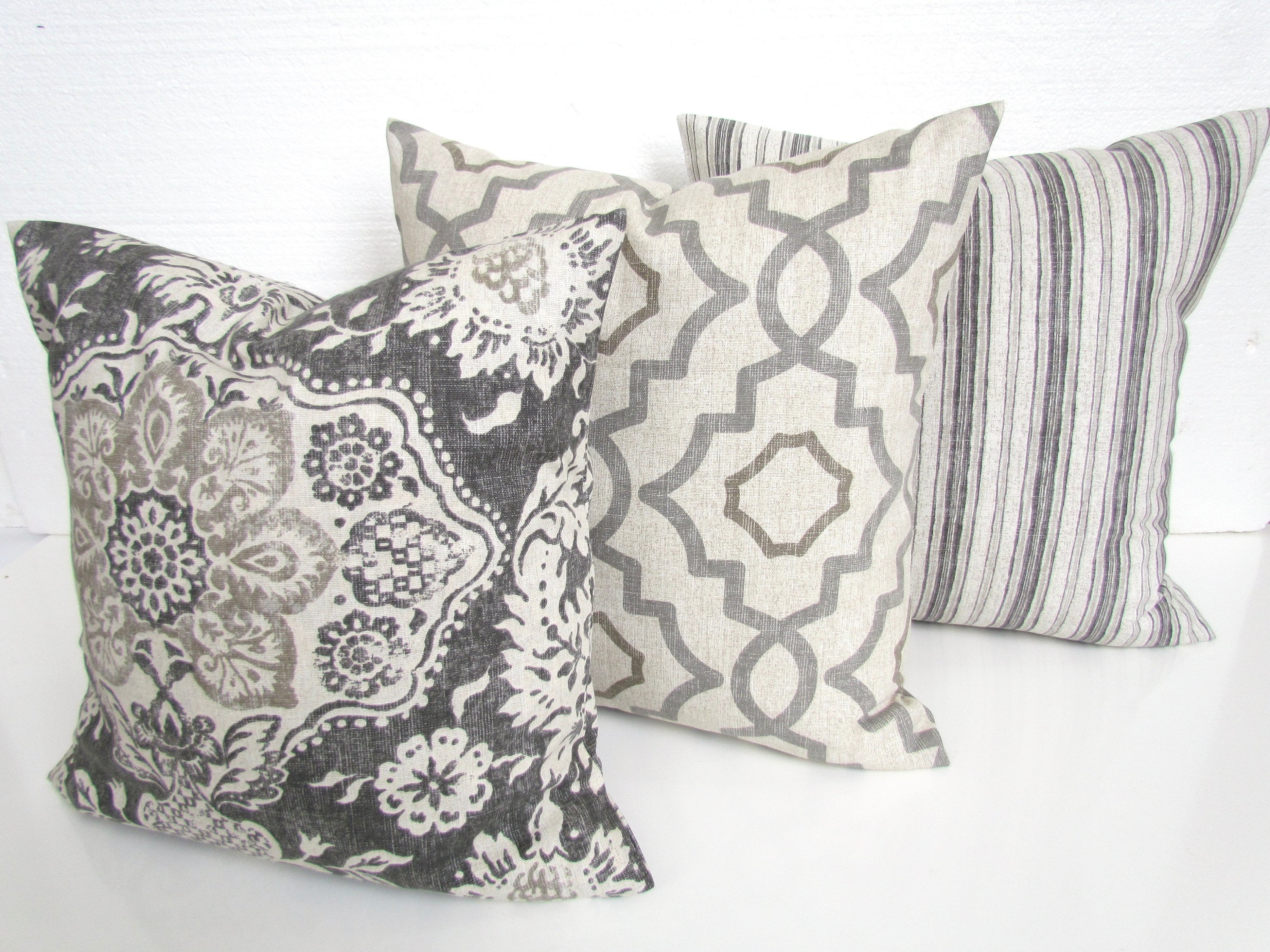 TAN PILLOWS GRAY Pillow Covers Grey Pillows Grey Throw Pillow Etsy Canada
