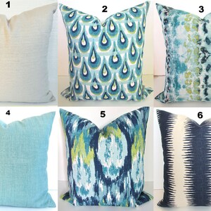 Navy Turquoise Lumbar Pillow BLUE Pillows Turquoise Decorative