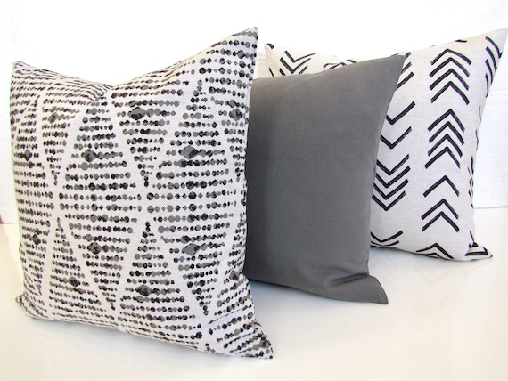Charcoal Gray Throw Pillow Covers Farmhouse pillows GRAY PILLOWS Charcoal