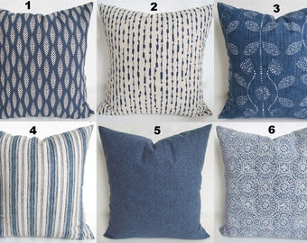 denim blue throw pillows