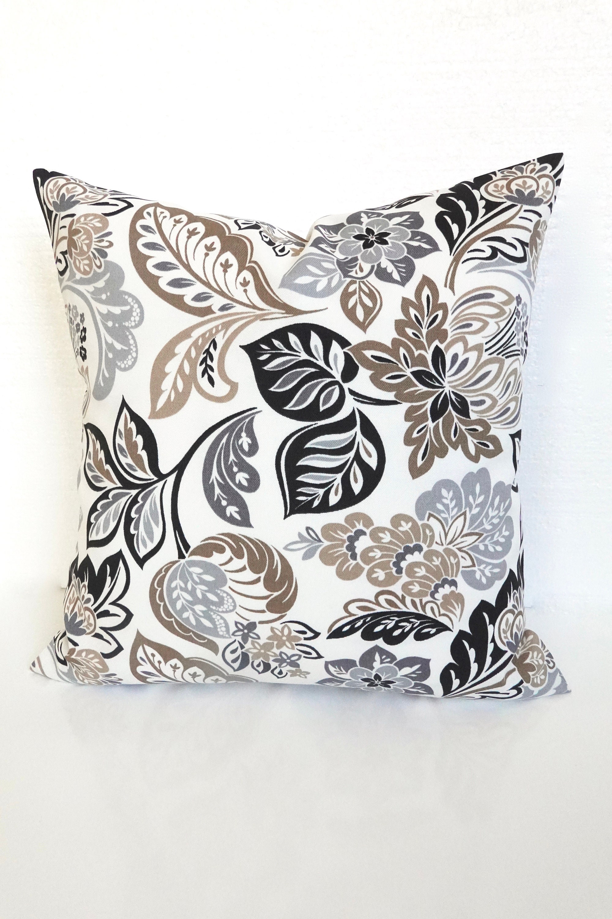 Gray Outdoor Pillows Charcoal Outdoor Pillow Covers Tan  Black Throw Pillow Indoor Outdoor Pillows Gray Mud Cloth Pillows Brown Outdoor