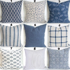 Blauwe KUSSENS Denim blauwe kussens denim kussenslopen boerderij kussens denim blauwe kussensloop 16 18 x 18 marineblauwe kussens denim kussens