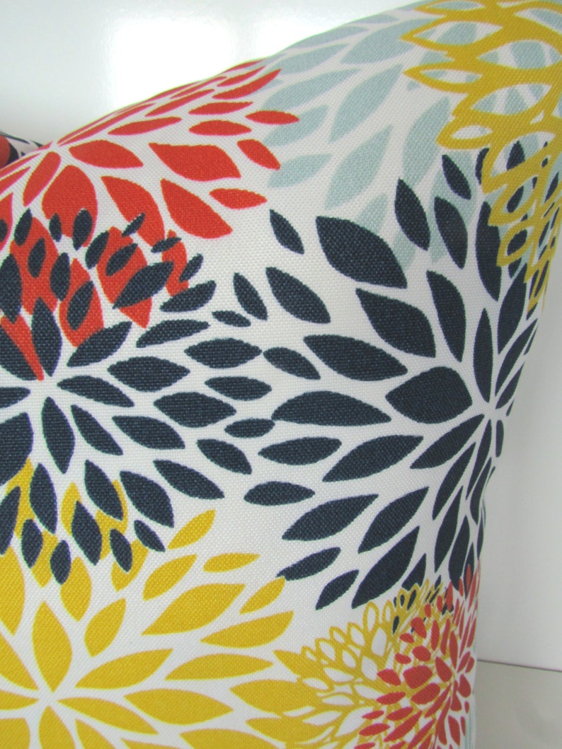 NAVY BLUE OUTDOOR Pillows Blue Pillows Orange Pillow Covers Etsy