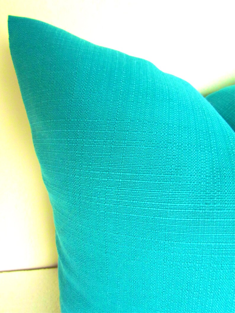 TEAL Pillows Solid TURQUOISE OUTDOOR Throw Pillow Covers Solid Etsy