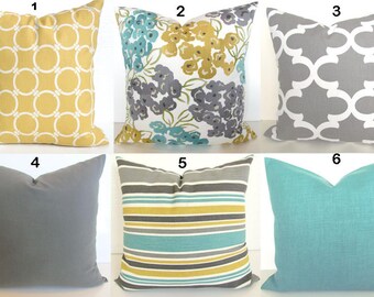 teal floral pillows