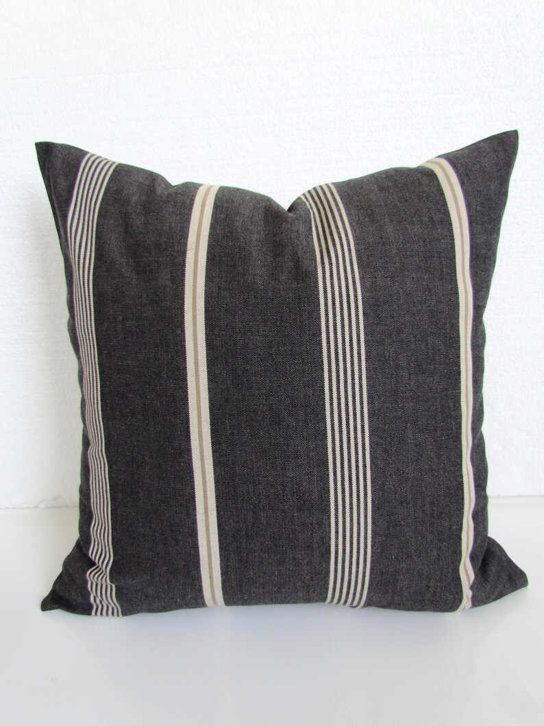 Charcoal PILLOWS Black Farmhouse Pillows Charcoal Herringbone Etsy