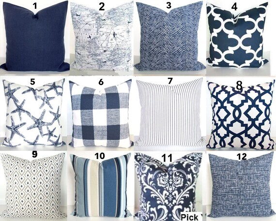 dark blue accent pillows