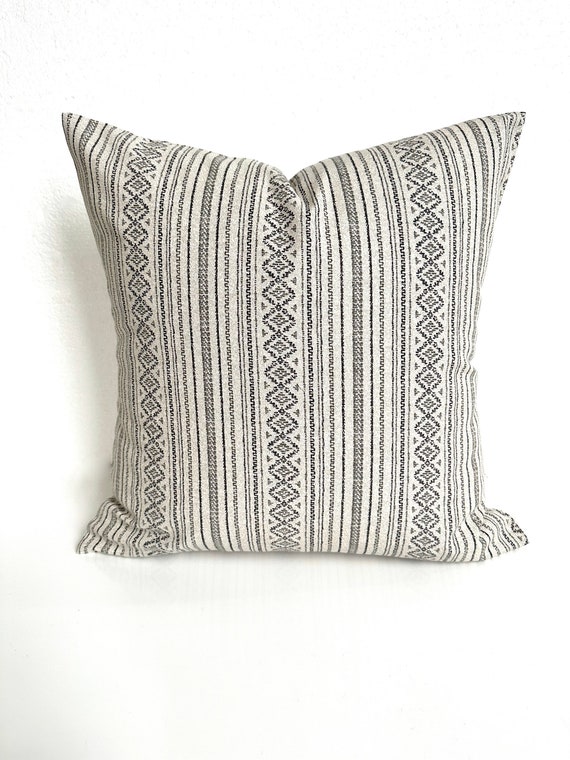 Grey striped pillows hotsell