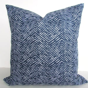 BLUE PILLOWS Blue Throw Pillows Dark Blue Throw Pillow Covers Blue Pillow Covers Blue Herrringbone 16 18x18 20 .All Sizes. Home Decor