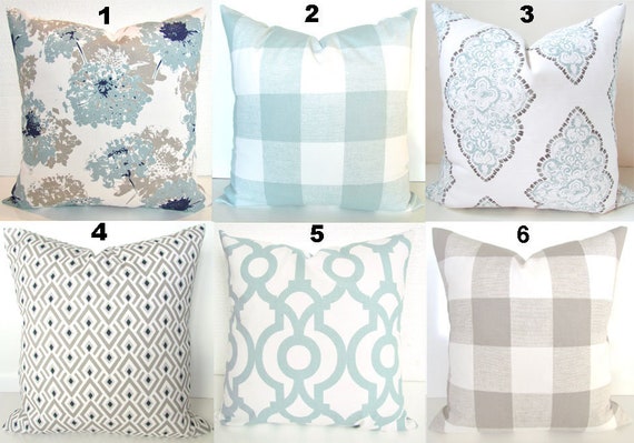 PILLOWS Blue Throw Pillow Covers Blue 