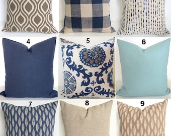 BLUE THROW PILLOWS Denim Throw Pillow Covers Navy Blue Pillow