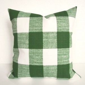 GREEN Buffalo Check OUTDOOR PILLOWS Green Buffalo check Outdoor Throw Pillow Covers Green Outdoor Pillows 16 18 20x20 All Sizes