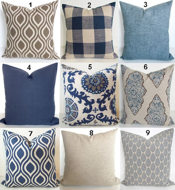 navy and white throw pillows