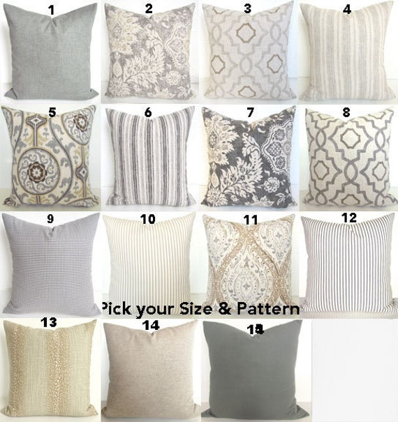 gray pillow covers