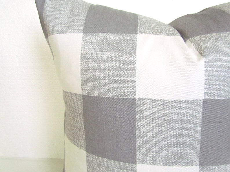 GRAY PILLOWS GREY Pillow Covers Farmhouse Gray Buffalo Check Etsy