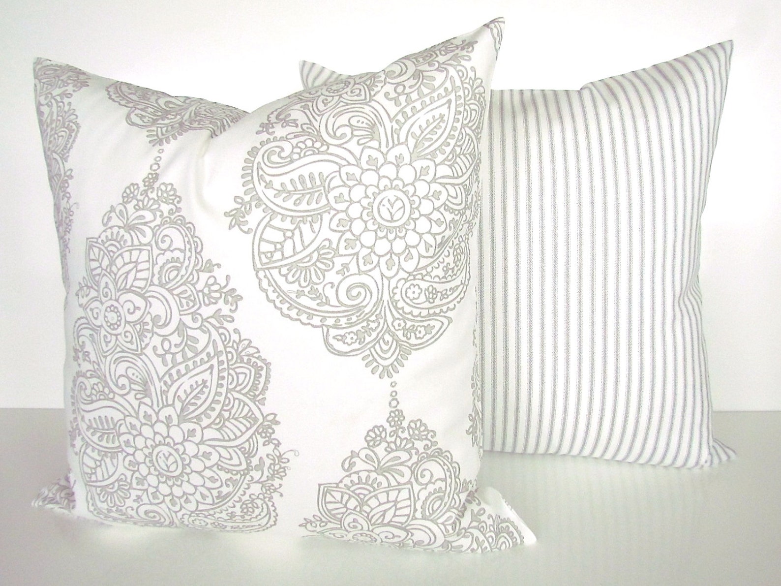 GRAY PILLOWS Gray & TAN Pillow Covers French Gray Buffalo Etsy