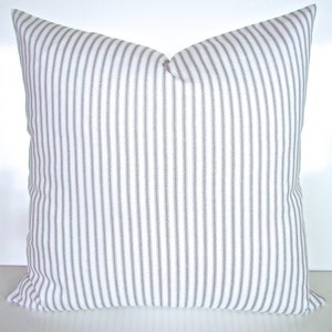 Blue Ticking Stripe PILLOW Covers Navy Blue Ticking Stripe Pillows Navy BLUE WHITE Pillow Covers Blue Pillows 16 18x18 All Sizes Home Decor