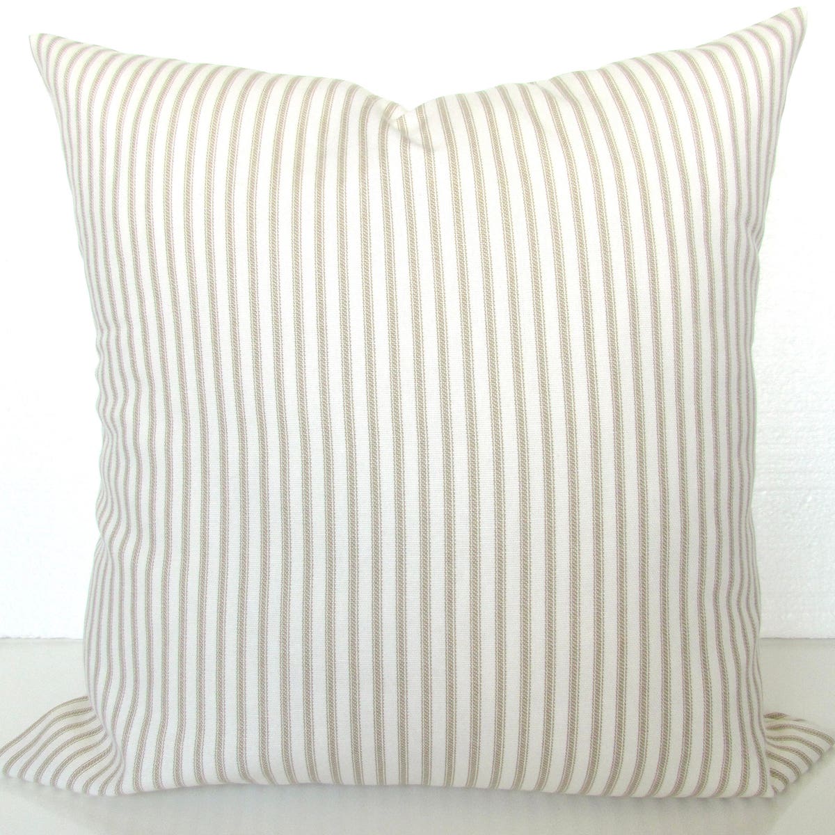 TAN PILLOWS Tan Pillow Covers French Country Tan Ticking Stripe Pillow Cover