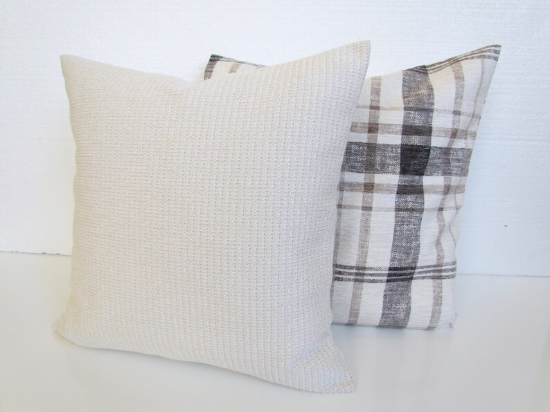 GRAY THROW PILLOWS Farmhouse Pillows Buffalo Check Pillows Tan Etsy