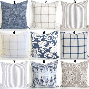 Blue Farmhouse PILLOWS Dark Blue Pillows Farmhouse Pillows Cobalt Blue Buffalo Check Pillow Covers 16 18x18 20 Navy Denim Pillows