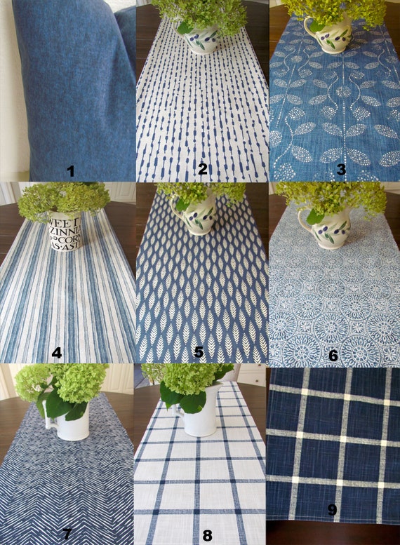 FARMHOUSE TABLE Runners Blue Table Runners Blue Farm House Etsy