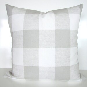 GRAY PILLOWS GREY Pillow Covers French Gray Buffalo Check Pillow Covers Gray Plaid Pillows Checked Pillows 16 18x18 20 All Sizes.