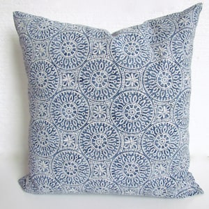 Blue Denim PILLOWS Blue Throw Pillows Denim Blue Pillow Covers Farmhouse Pillows Blue Pillow Cover 16 18x18 Navy Blue Pillows Denim Pillows